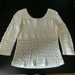 Cream Crocheted Sweater